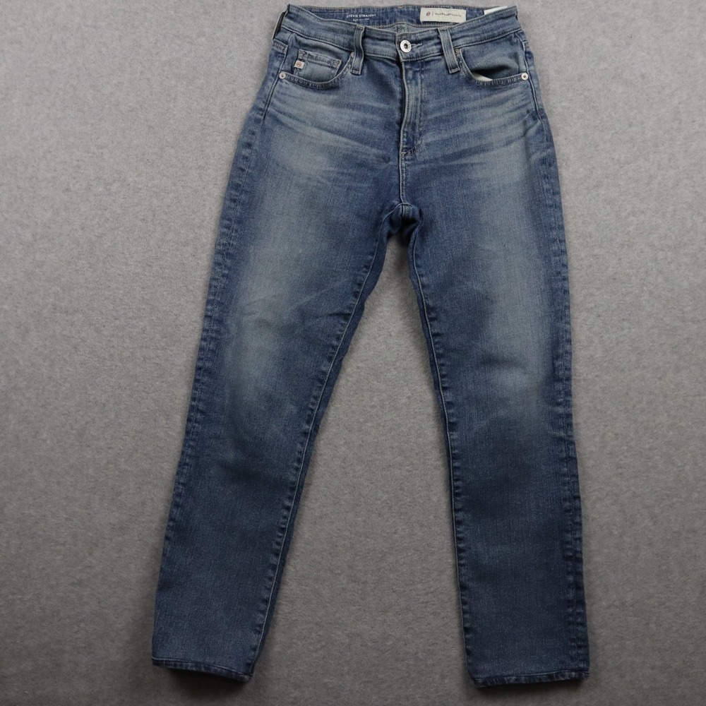 AG Adriano Goldschmied Jeans Womens 26R Stevie Straight Slim‎ Stretch Denim Blue
